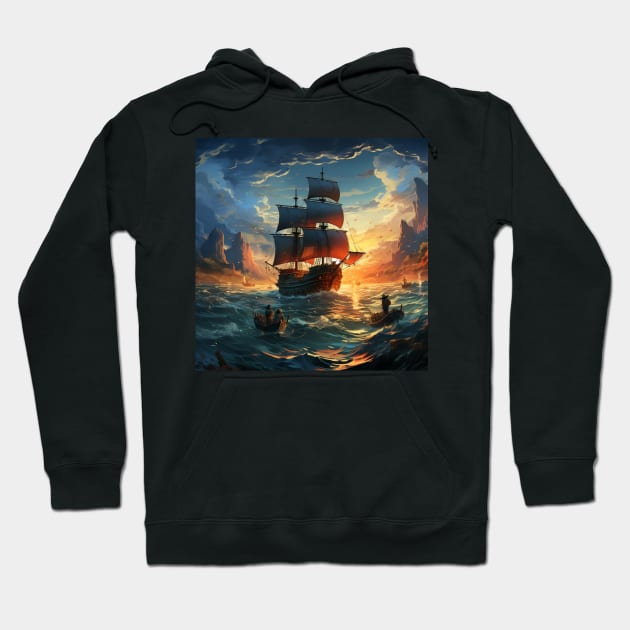 Ocean Odyssey: Sailing into the Abyss Hoodie by Crystal6789